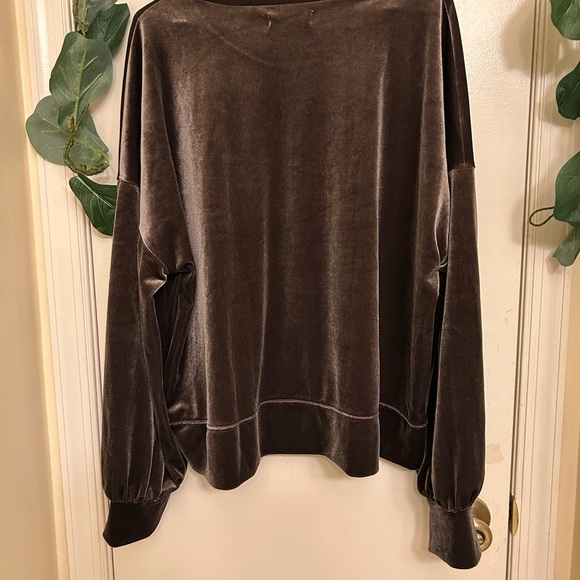 Madewell Women’s Sweater- Velvet Pullover-Long Sleeve-Brown XXL - Picture 6 of 13